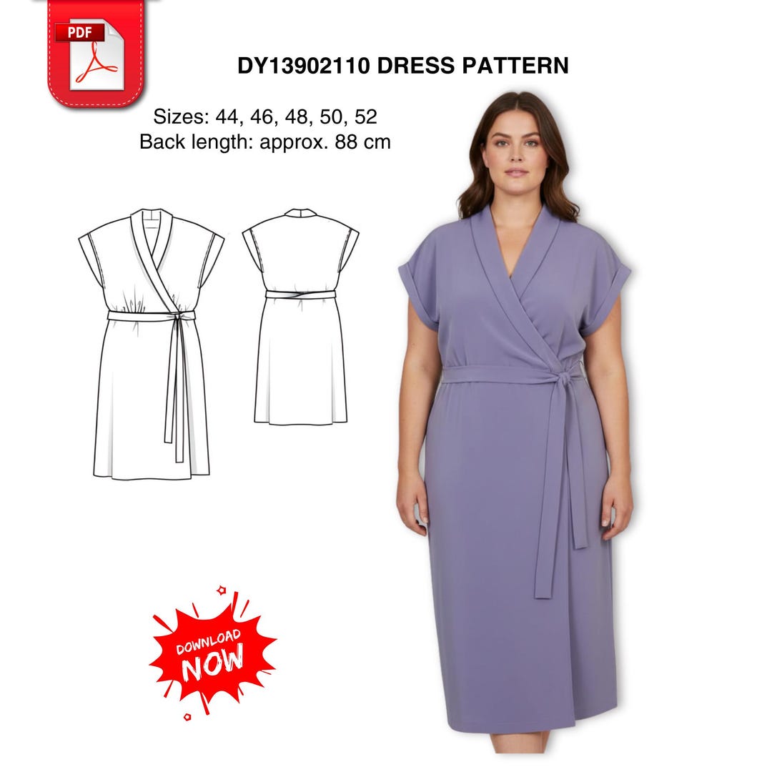 plus size wrap dress pattern Willow Buy Wrap Dress Sewing Patterns