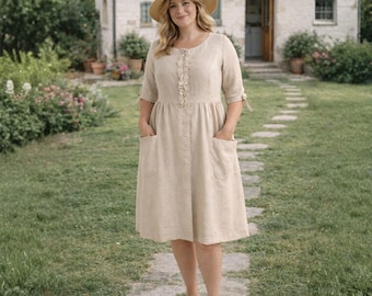 linen dress pattern plus size Plains Dress Sewing Pattern