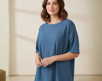 プラスサイズ レディース Tシャツ ブラウス ソーイングパターン PDF | 簡単 レディース トップス | 初心者向け