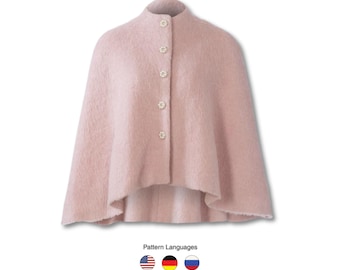 Vintage Sewing Pattern Womens Wool Tweed Cape Coat PDF Instant