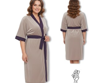Plus Size Women's Kimono Sewing Pattern PDF | Loose Fit Robe | Instant Download