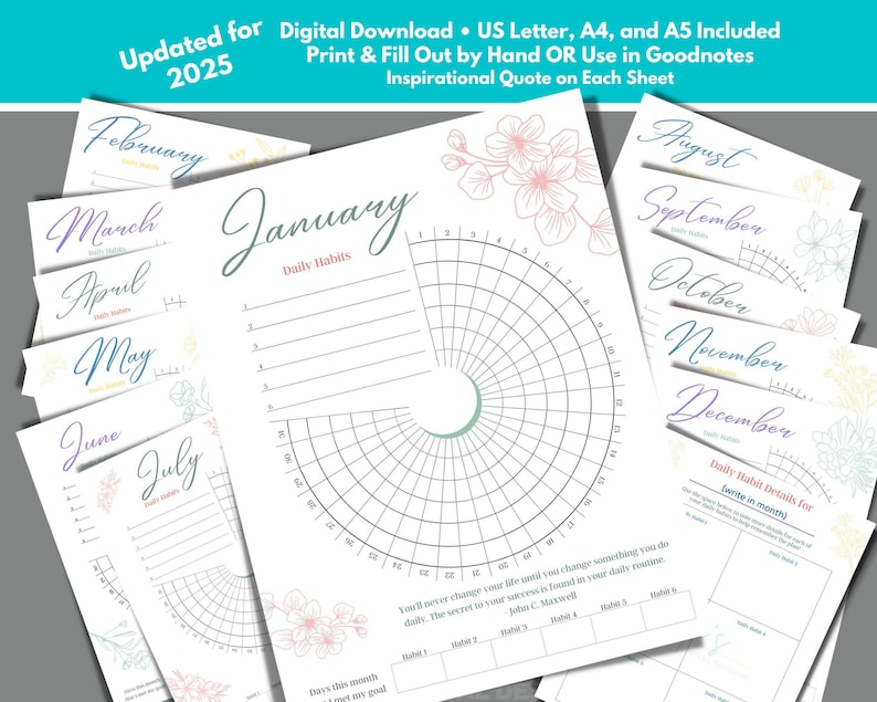 habit tracker routine tracker circle habit trackers