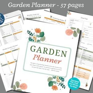 Gardening Planner Printable, Garden Organizer, Gardening Calendar, Plant Planner, Garden Layout, Garden Journal, Gardening Notebook