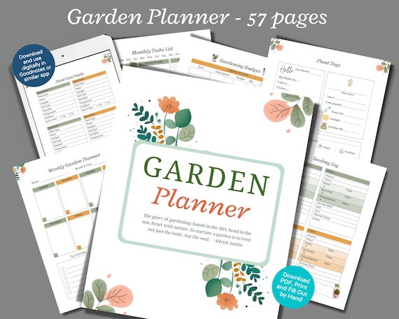 Gardening Planner Printable, Garden Organizer, Gardening Calendar, Plant Planner, Garden Layout, Garden Journal, Gardening Notebook