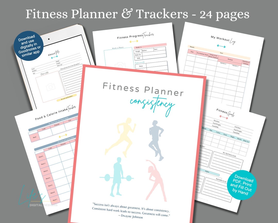 Fitness Planner Weight Loss Tracker Workout Tracker Meal Planner Sleep ...