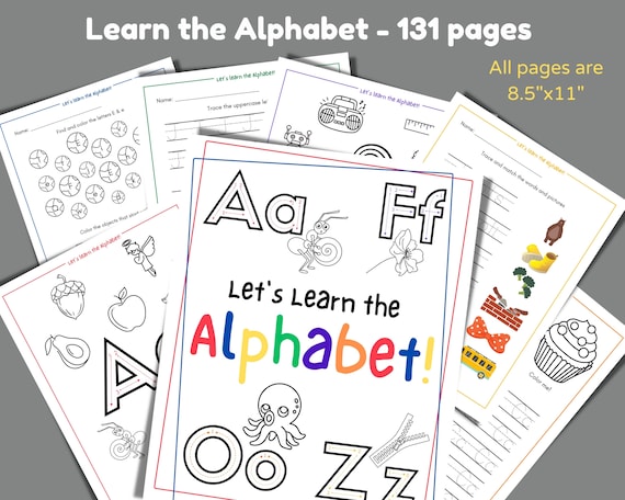 ABC Worksheets to Download and Print, 131 Pages, Preschool ABCs Worksheets, Writing Practice, Alphabet Coloring Pages, Learn the Alphabet