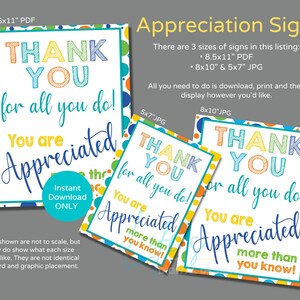 Teacher Appreciation Week Signs to Download and Print, Staff ...