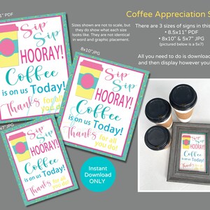 Sip Sip Hooray Teacher Appreciation Week Signs to Download and Print ...