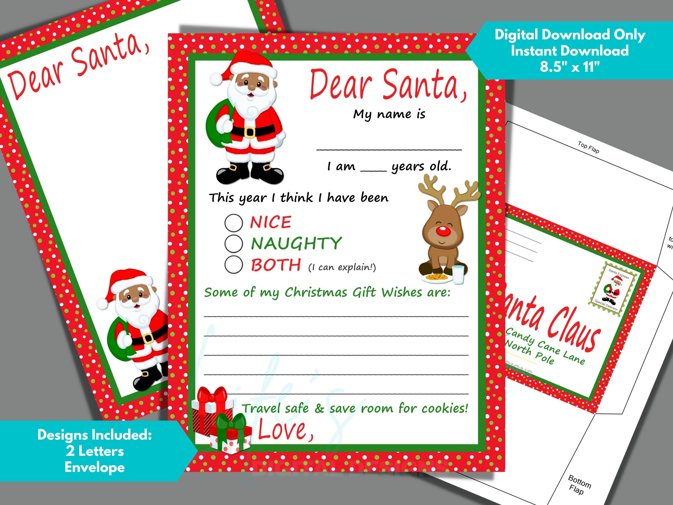 Letter to Santa With Matching Envelope to Download and Print With