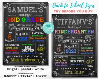Last Day of School Chalkboard Sign to Edit, Download and Print, First and Last Day of School Signs, School Picture Prop, Chalkboard Sign