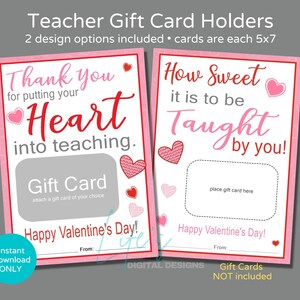 Lehrer Valentinstag Geschenkkartenhalter zum Herunterladen und Ausdrucken, How Sweet it is to be Taught by You, Herz in die Lehre, Lehrer Valentinstag