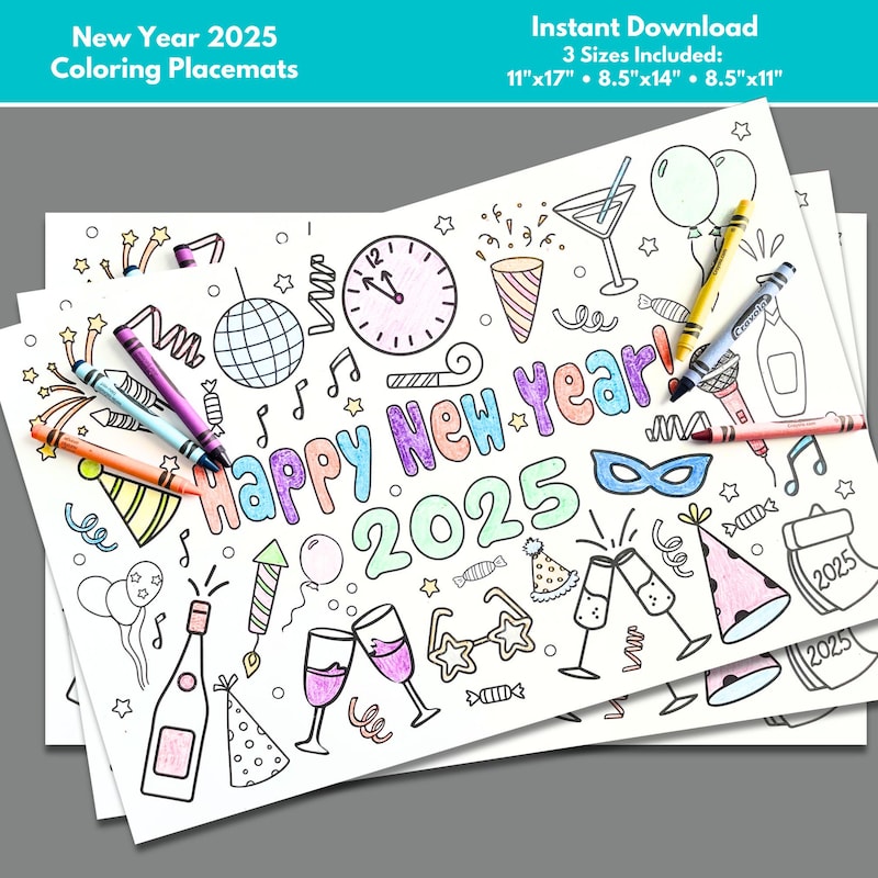 2025 Kids Coloring Sheet Etsy