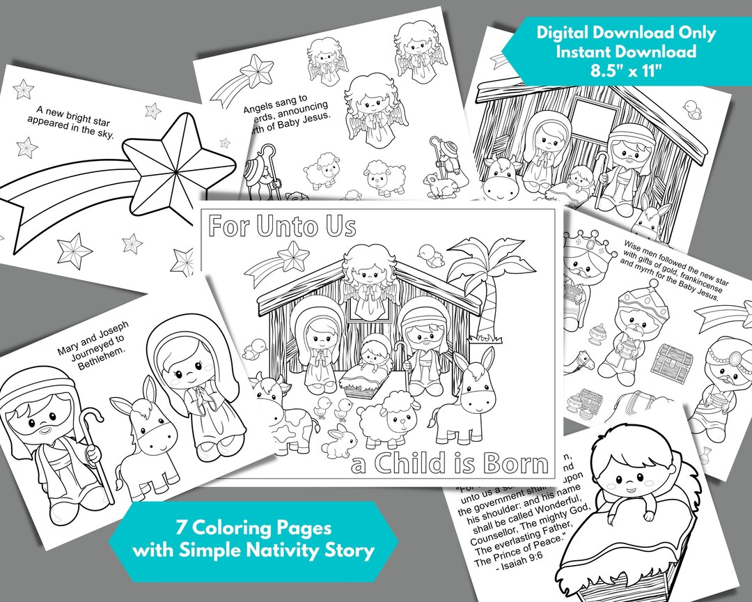Nativity Coloring Pages to Download and Print, Christmas Story Coloring