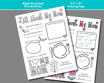 Alles über Mama Ausmalbilder, Füllfragen (PDF Download)