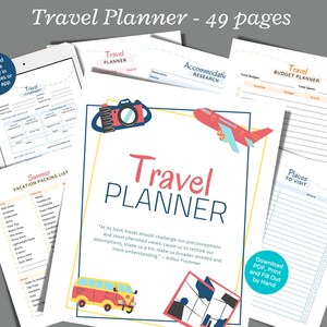 Travel Planner Travel Itinerary Travel Packing List Vacation Planner Travel Budget Planner Travel Planning Guide Travel Tracker to Download