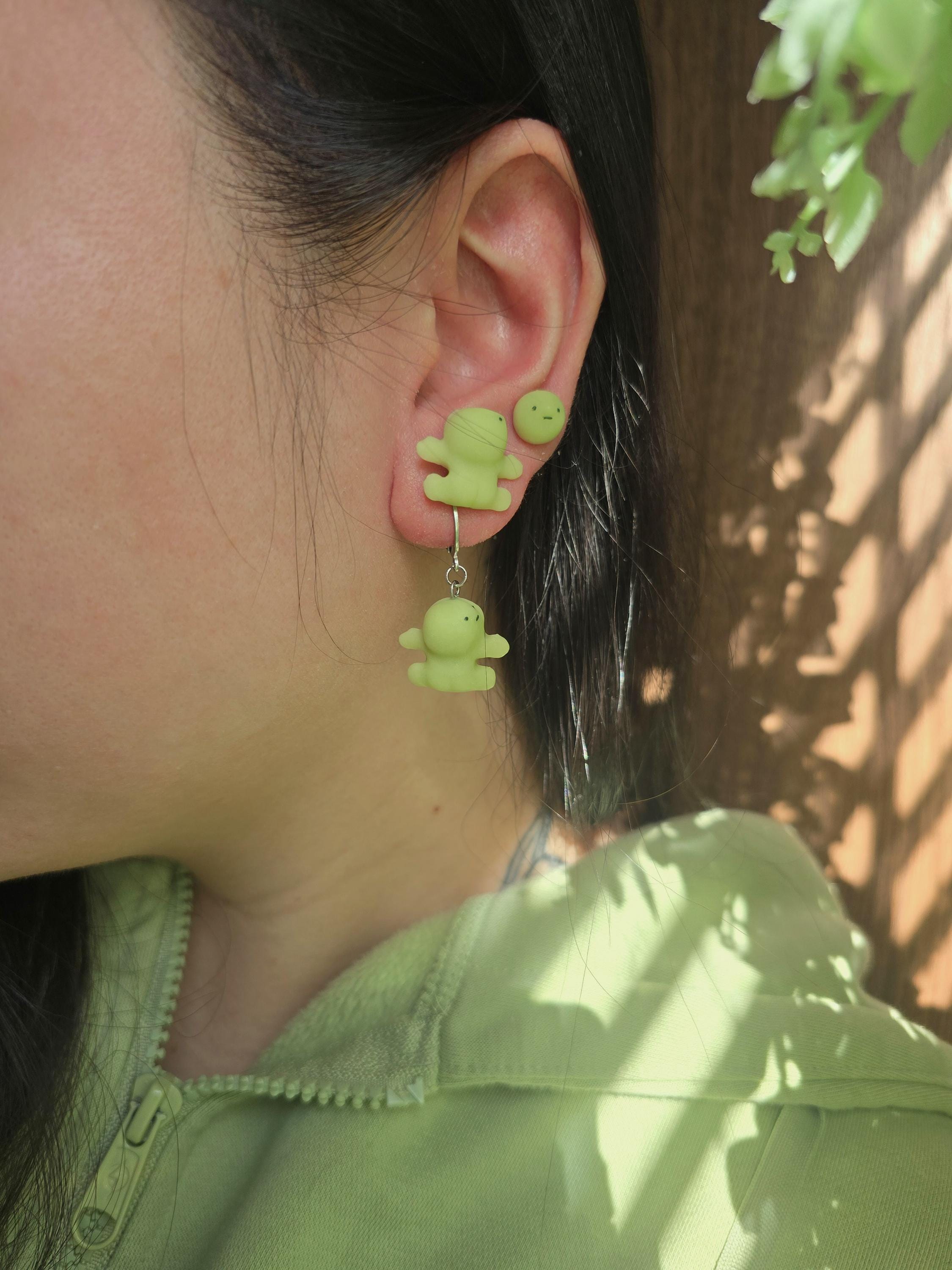 Schmiski-inspired GREEN earrings, Studs