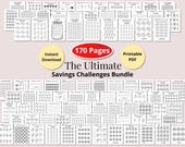 Money Savings Challenges | Printable Tracker Bundle | Budget Binder, Finance Planner, Cash Envelope System PDF