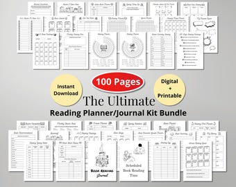 Reading Planner Journal | Printable Tracker & Reading Log Template | Digital Download for Book Lovers