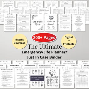 Planificador de emergencias / Carpeta para el final de la vida y para casos de emergencia / Organizador imprimible para la planificación patrimonial y funeraria (Descarga digital)