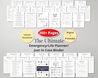 Emergency Life Planner | End-of-Life and Just-in-Case Binder | Printable Estate and Funeral Organizer (Digital Download)