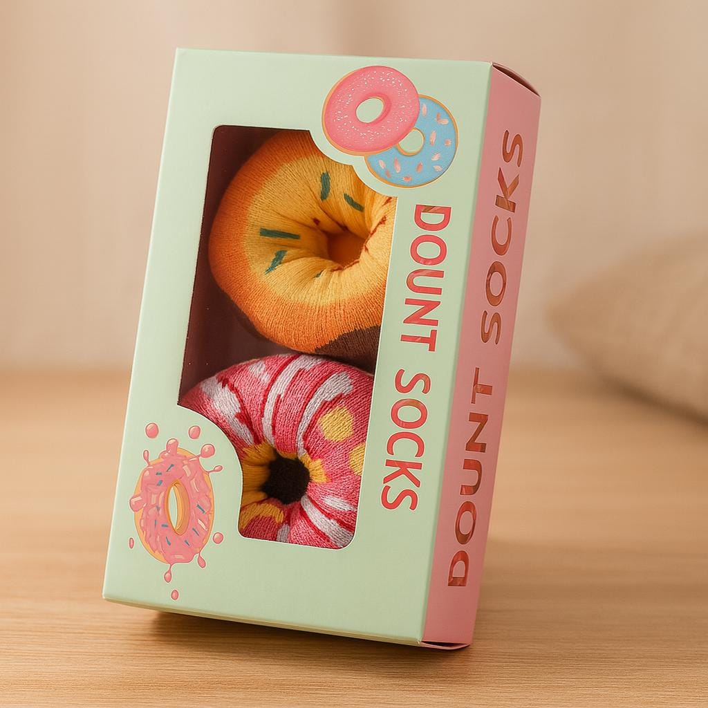 Lot De 3 Paires De Chaussettes Donuts - Taille Unique 39-42 - Cadeau De Noël Marrant - Jaune - Neuf Avec étiquettes