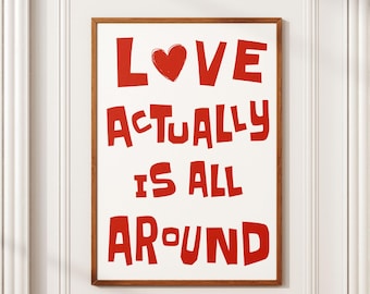 Love Actually Print, Movie Quote Wall Art, Romantic Bedroom Decor, Digital Download