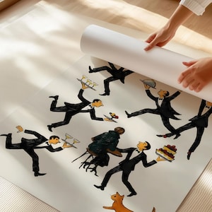 Tiny People Restaurant Print, Waiter Wall Art, Food Kitchen Poster, Bar Decor, Unframed image 5