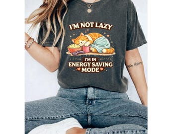 Energiesparmodus Lustiges Katzen-T-Shirt