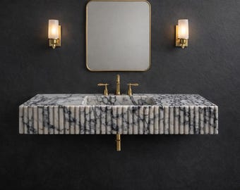 Lavabo de mármol mural, lavabo de piedra natural, Calacatta Viola
