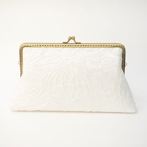 Minimal Style Wedding | Sequin Warm White Lace Bridal Clutch, Bridal Party clutch, Bridesmaid gifts