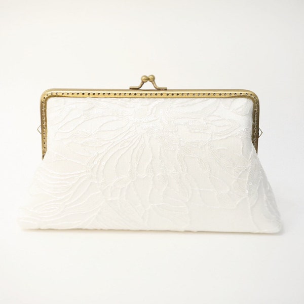 White Wedding Clutch Etsy