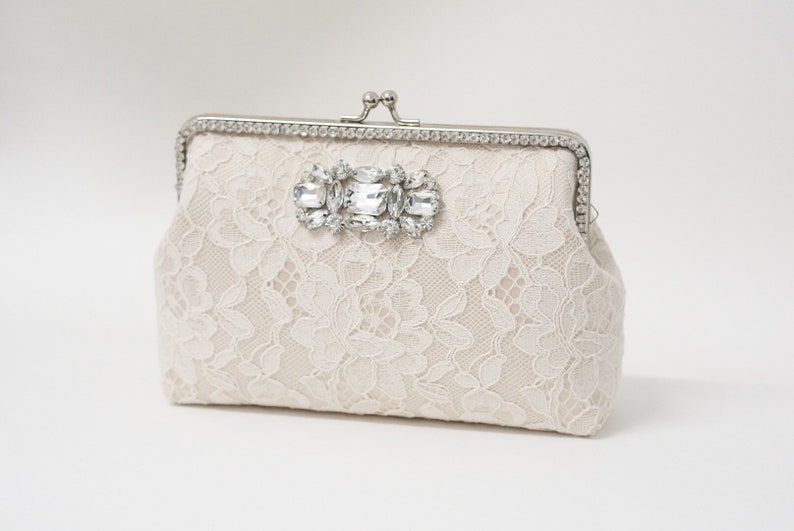 Evening Clutch / Ivory Alencon Clutch code 2561 / Bridal Etsy