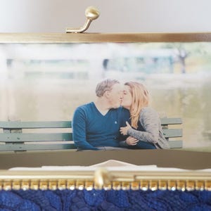 Personalize your Bridal Clutch Purse, Bridesmaid gifts with a Photo Lining For Personalization only image 1