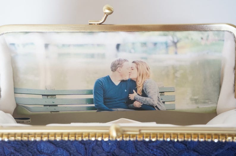 Personalize your Bridal Clutch Purse, Bridesmaid gifts with a Photo Lining For Personalization only image 1