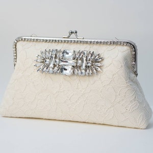 Ivory Lace Evening Clutch / Vintage Inspired / Wedding Purse / Bridal Clutch / Bridesmaid Clutch