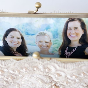 Personalize your Bridal Clutch Purse, Bridesmaid gifts with a Photo Lining For Personalization only image 2