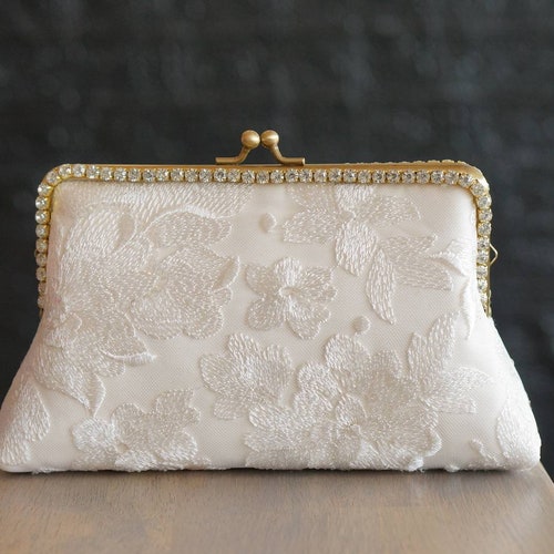 Chantilly Lace Clutch / Ivory Purse/ Vintage Inspired / Etsy