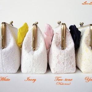 bridesmaids clutch bags / set of 5 bridesmaid clutches / Jade, Orange, Blue, Peach, Mint / wedding clutches image 2