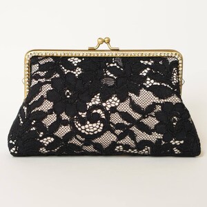 Alencon Black & Champagne Evening Clutch Bag / Customized clutch / Black Formal clutch / Handbag image 2