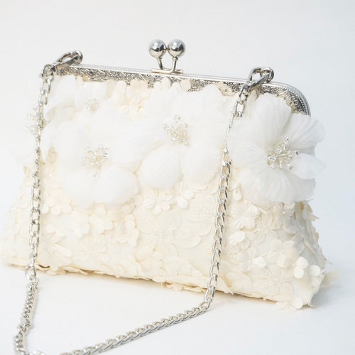 Chantilly Lace Clutch / Ivory Purse/ Vintage Inspired / - Etsy