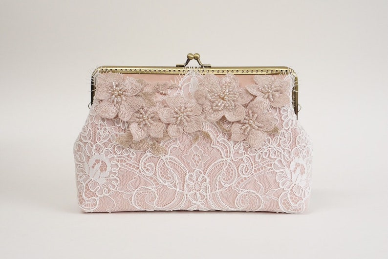 Blush Peach Bridal Clutch / Bridesmaid Clutch Purse / Etsy