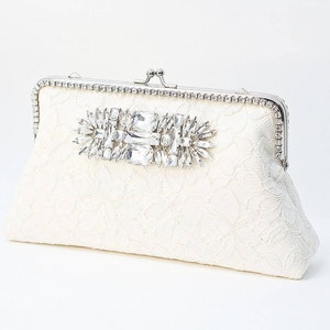 Evening Clutch / Ivory Alencon Clutch (code 2562) / Bridal Lace Clutch / Elegant Wedding Clutch / Wedding Bag / Bridal Clutch Purse