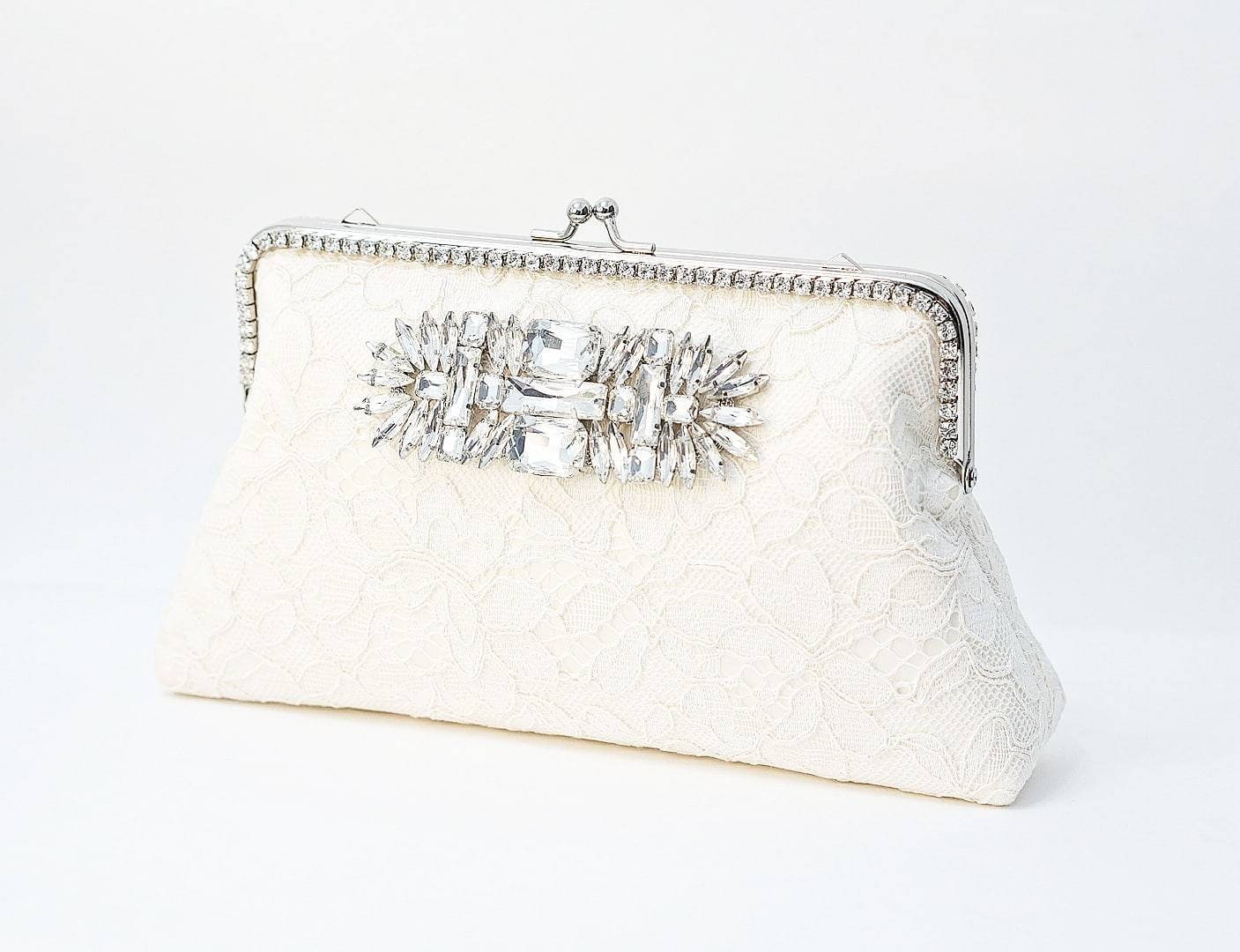 White/ivory pearl women's handbags evening Day clutches small handbag bride  bridesmaids party bag with handle Chain Shoulder Bag