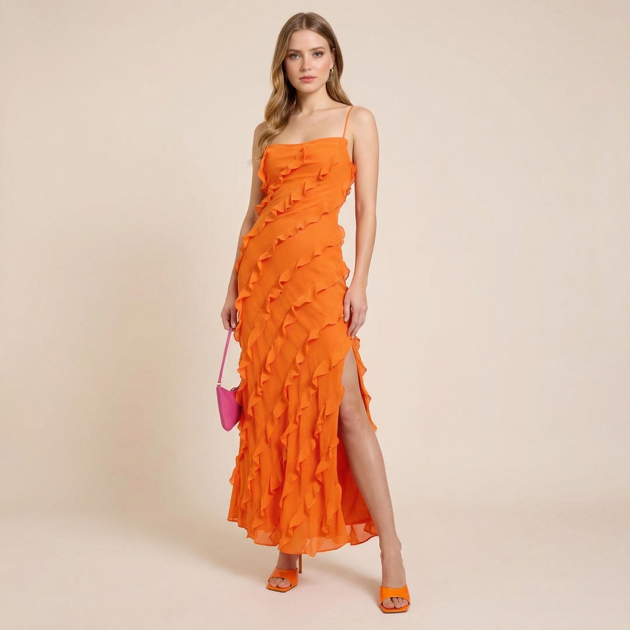 strapless open back dress Long Sleeve Burnt Orange Minidress Final Sale main image 0