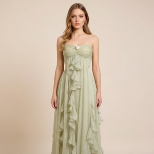 green emerald velvet dress Mint Green Plus Size Chiffon Bridesmaid Dress, V-Neck Maxi Gown for Weddings