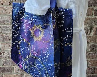 Handmade Canvas Tote Bag, Reusable Shopping Bag, Eco Friendly Market Bag, Mother's Day Gift