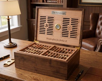 Hand Crafted Large Walnut Humidor