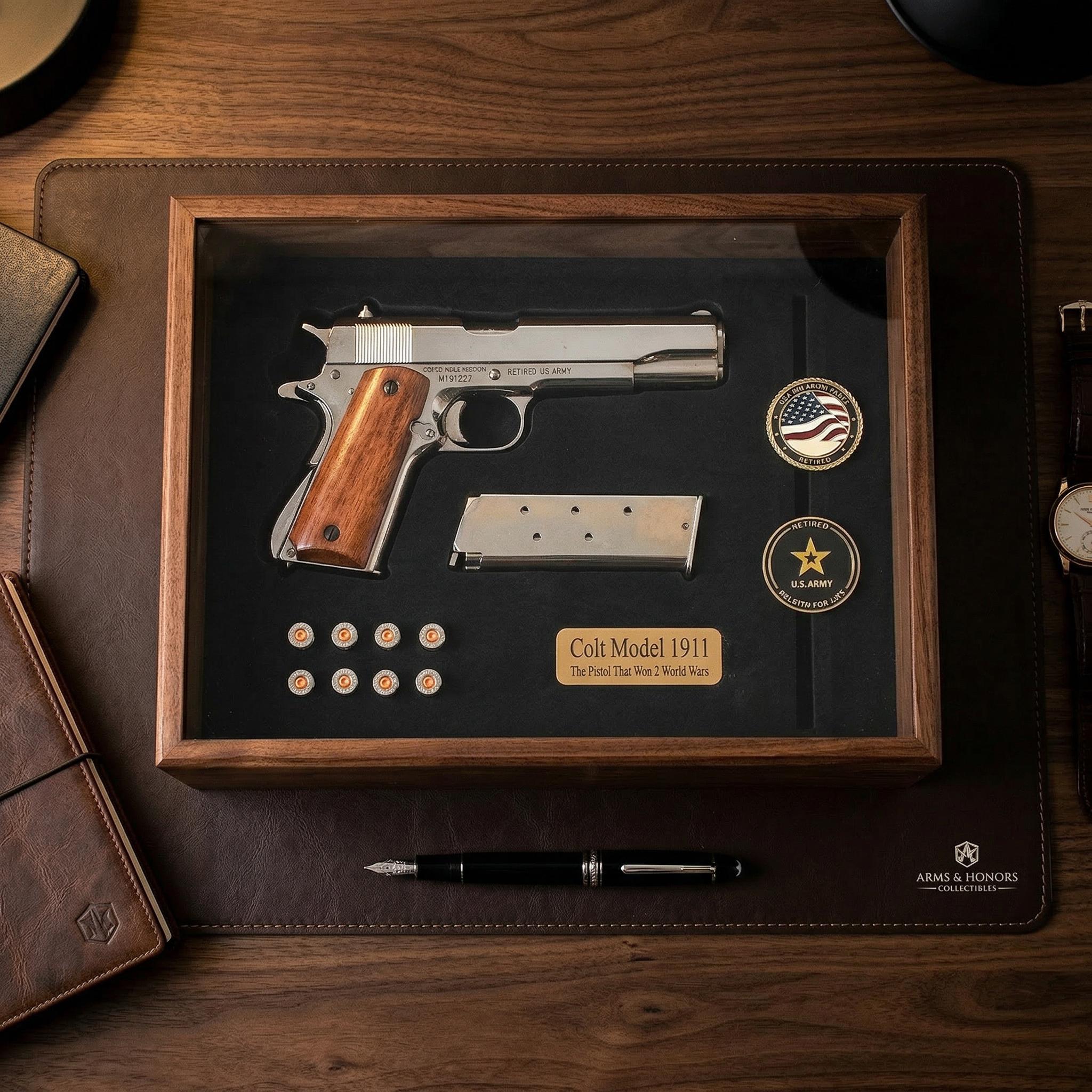 Handmade Colt 1911 Display Case – Solid Walnut, Engraved Plaque - Etsy