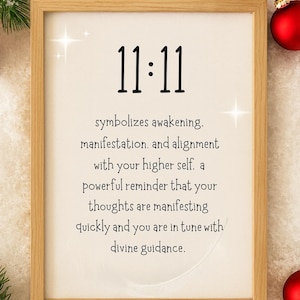 Impresión del número angelical 11:11 • Arte del portal de manifestación (descarga digital)