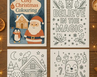 Christmas Coloring Book: 40-Page Holiday Activity Pages (Digital Download)